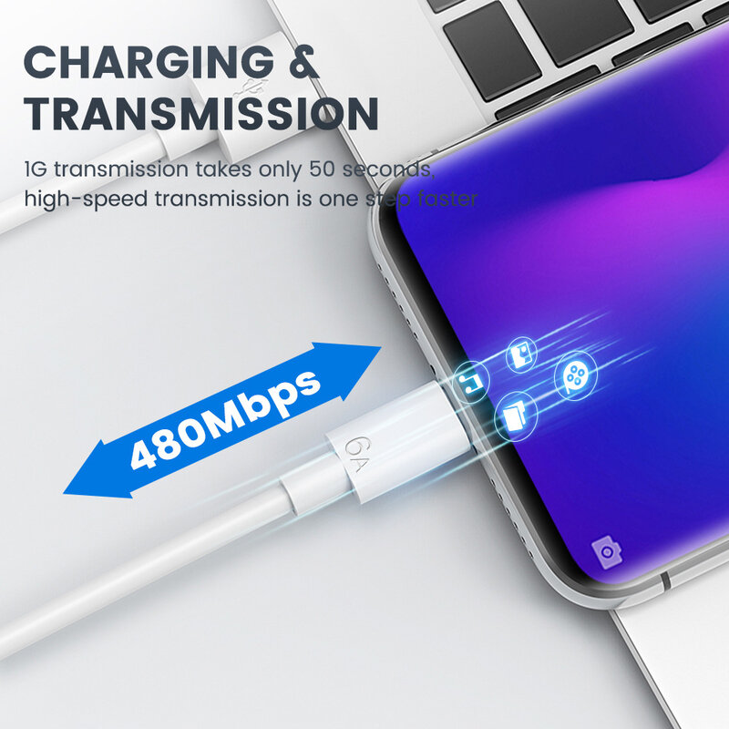 Супербыстрый зарядный USB-кабель 7A 100 Вт Type-C для Huawei Mate 40 30 Xiaomi Samsung, кабели для быстрой зарядки, шнур для передачи данных