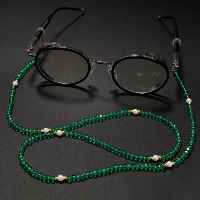 Kacamata rantai Wanita Pria, sederhana warna-warni kreatif mutiara manik-manik kacamata baca Lanyard wajah masker rantai kacamata pemegang kabel