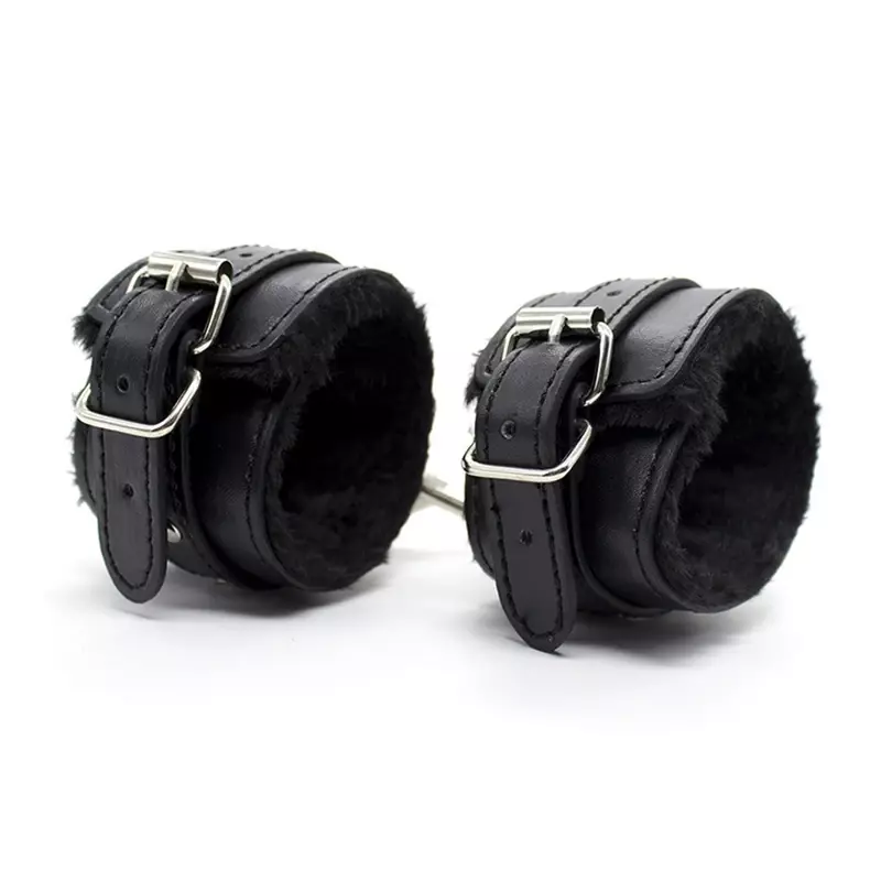 PU Leather Sexy Plush Handcuffs Women Ankle Cuff Bracelet Cosplay Fetish Sex Toys Accessories Bdsm Adult Game Toys Supplies