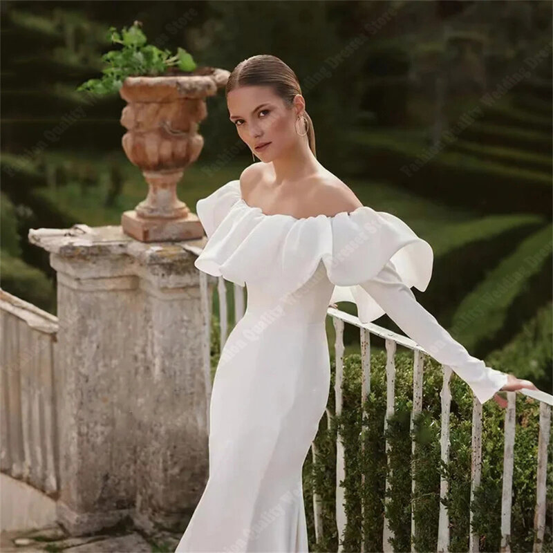 Robes de mariée sirène sexy pour femmes, Vintage Off The Initiated Patients, Tissu brillant Simpe, Design éducatif