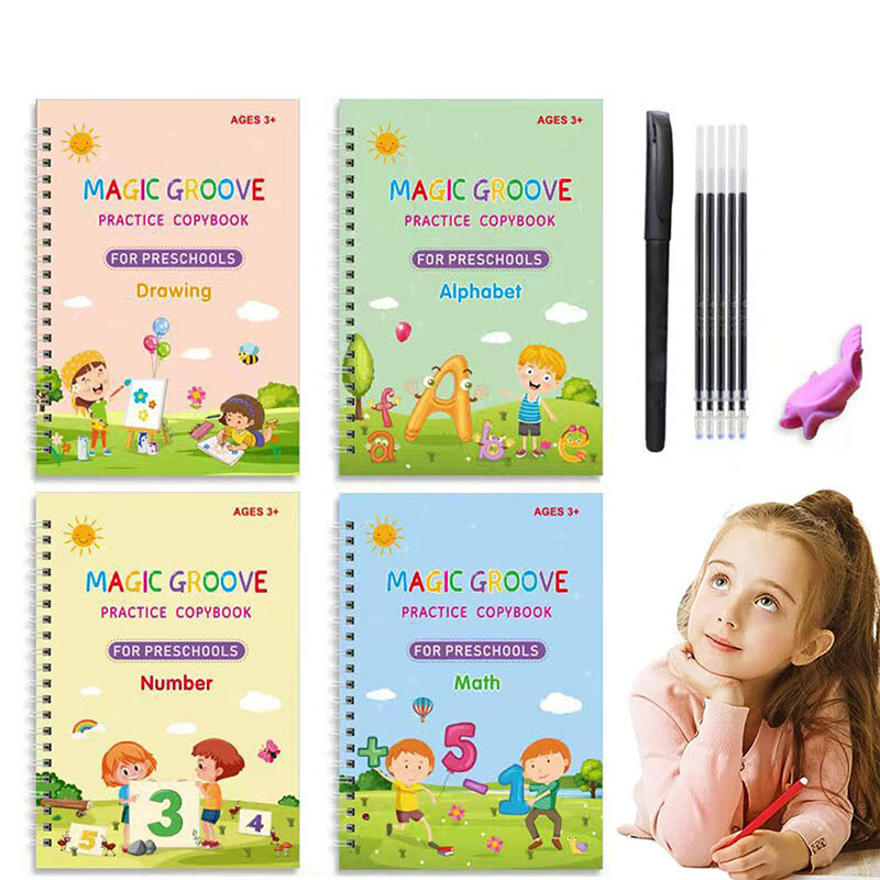Children's Groove Magic Copybook, Grooved Handwriting Book, Practice