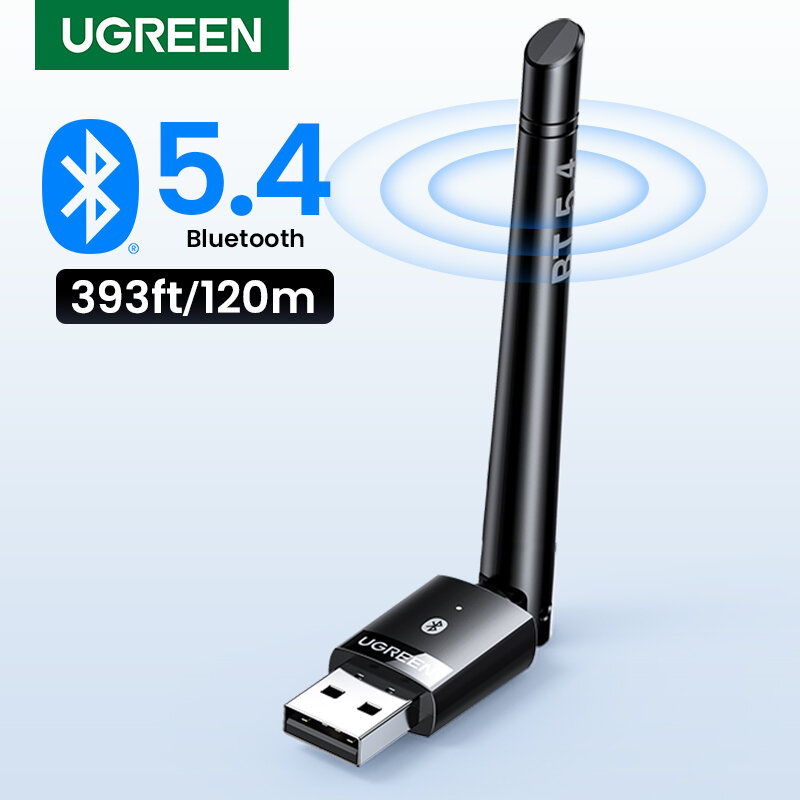Ugregreen USB อะแดปเตอร์5.4 5.3บลูทูธ120ม. สำหรับพีซีเครื่องรับสัญญาณเพลงคีย์บอร์ดเมาส์ไร้สายบลูทูธ