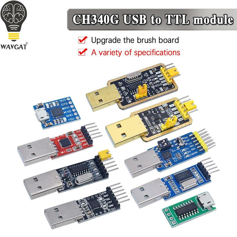 Плата микроконтроллера CH340 с USB на TTL CH340G, небольшая пластина для щетки с проводом, с USB для последовательного подключения вместо PL2303
