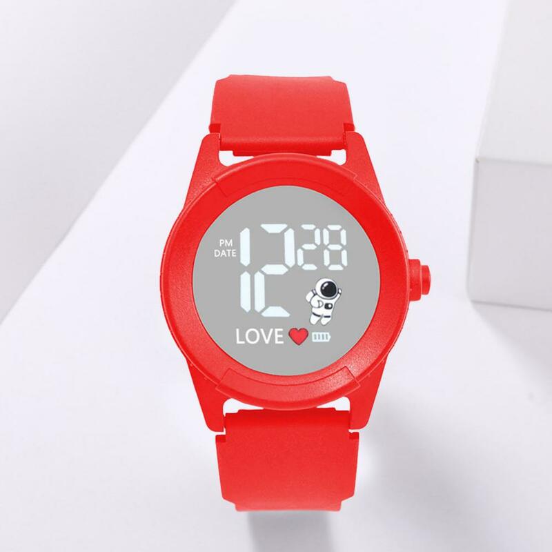 Reading Watch Wristwatch Unisex Astronaut Print Digital Watch with Mirror Screen Soft Strap for Students Couples Sports