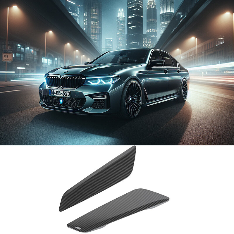 Lentejuelas decorativas para BMW serie 5, guardabarros lateral, patrón de fibra de carbono, Juego de 2 piezas, 18