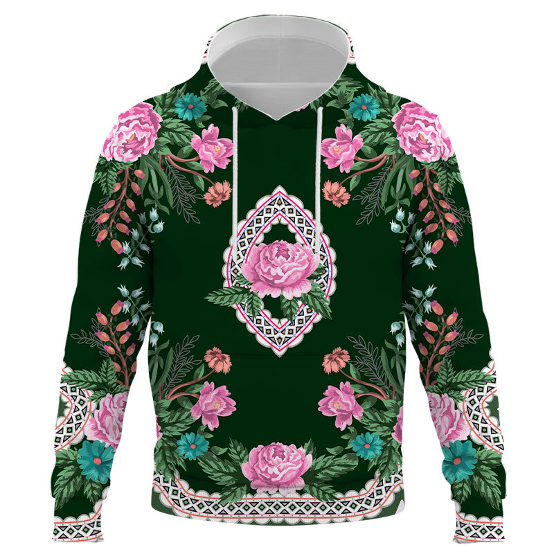 Hoodie bunga klasik untuk pria wanita, Sweatshirt Harajuku motif bunga klasik 3d, Pullover modis kasual musim gugur dan musim dingin untuk pria dan wanita