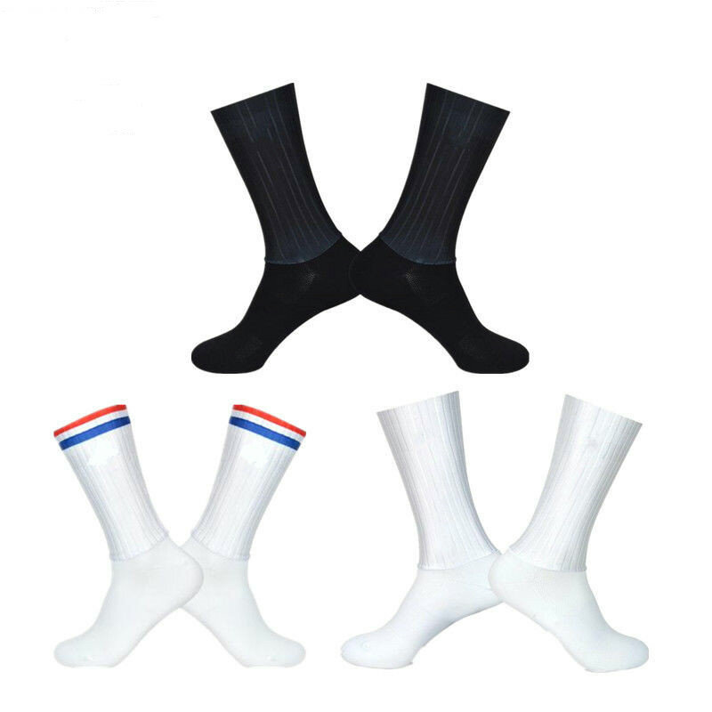 Черные мужские дорожные бесшовные Белые велосипедные носки, уличные брендовые гоночные велосипедные носки, велосипедные носки D005