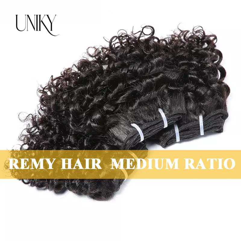 Curto Afro Kinky Curly Hair, 3 Pacotes Deal, Raw Indian Hair, 100% Virgem Extensão de Tecer Cabelo Humano, Cor Natural, 35g por Pcs
