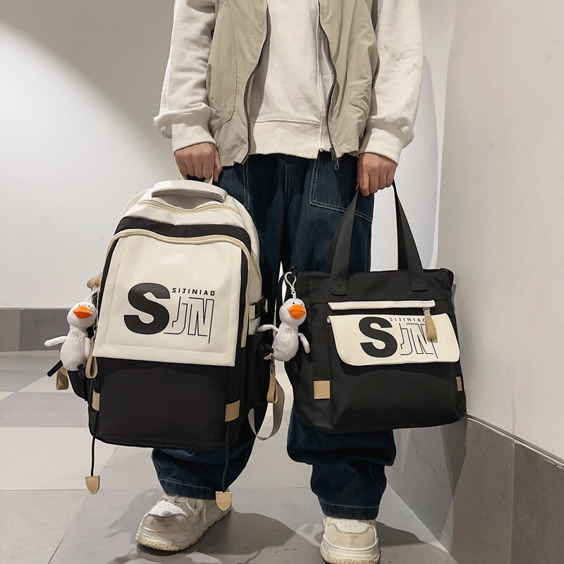 Простой вместительный рюкзак в Корейском стиле с принтом букв, легкий, для студентов, пары новых смешанных цветов