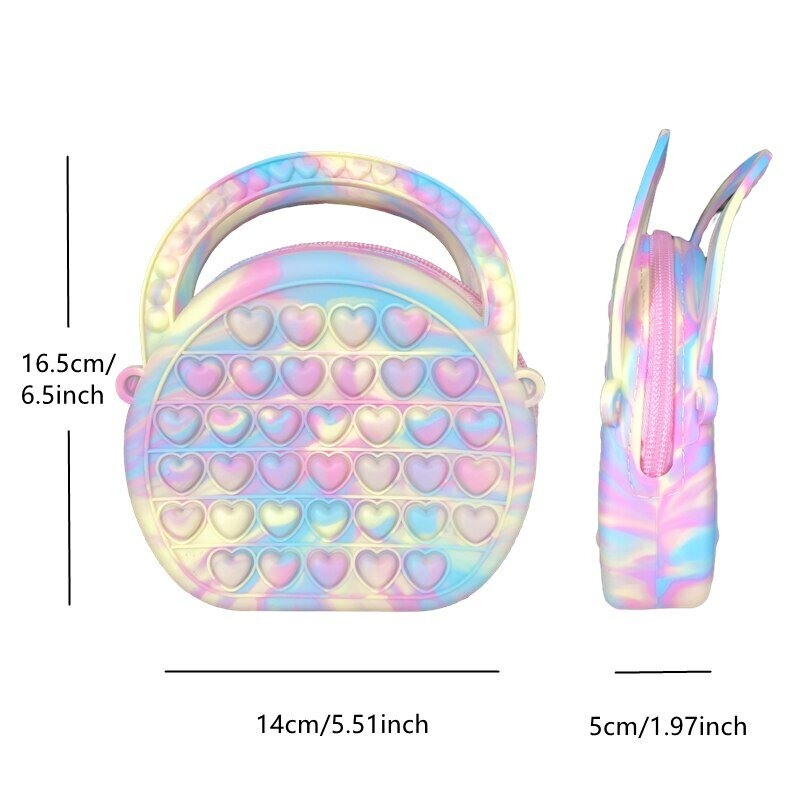 Силиконовая сумка-антистресс для детей, сенсорный пузырьковый мешок через плечо для монет при аутизме