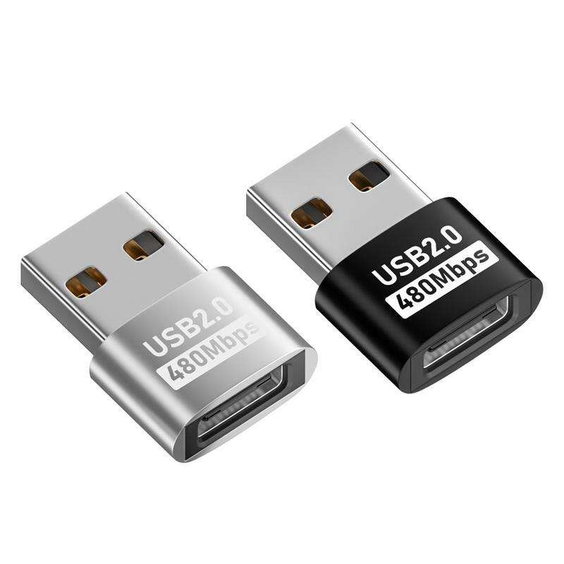Adaptador USB hembra a USB C macho, adaptador Usb C hembra a Usb macho, carcasa de aluminio, USB 2,0, velocidades de transferencia de datos para Tablet Hub