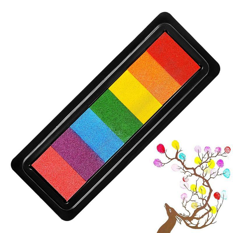 Ink Stamp Pad 7 Colors Soft Sponge Stamp Pads Multifunctional Finger Painting Graffiti Ink Pad DIY Crafts Supplies Easy Clean