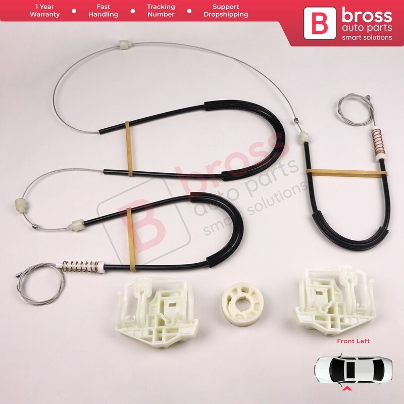 Bross Auto Parts BWR665 Electrical Power Window Regulator Repair Kit Front Left Door for BMW X3 E83 2003-2010 Ship From turkey