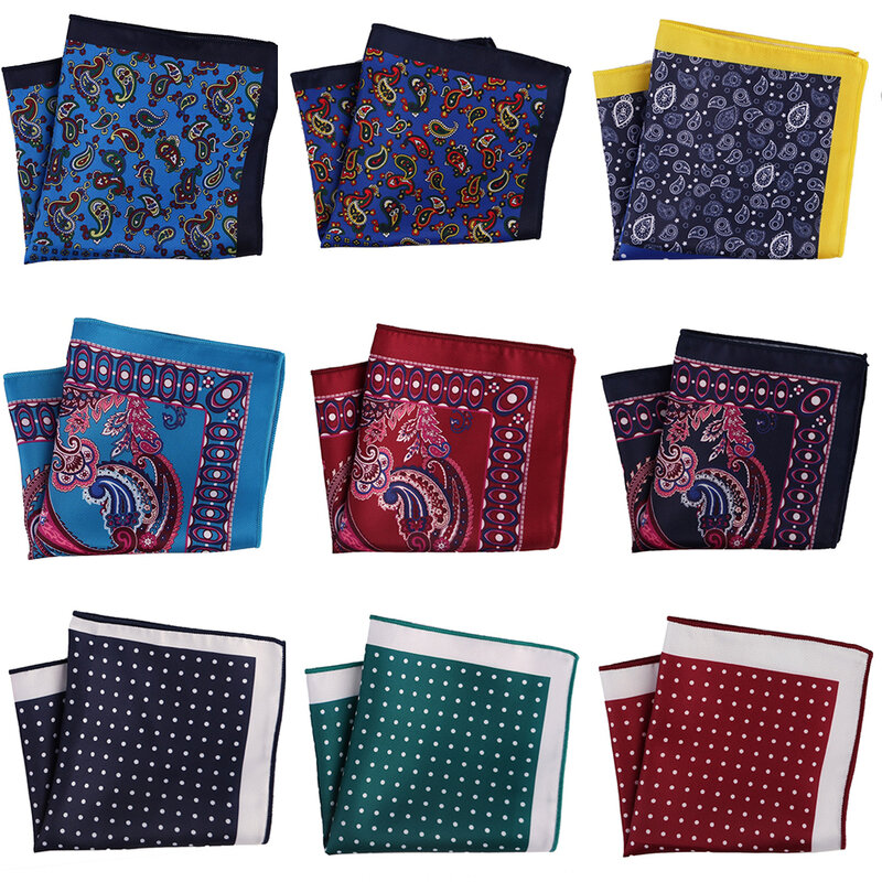 YISHLINE-Pañuelo cuadrado de bolsillo para hombre, estampado de puntos de Cachemira, pañuelo de pecho para hombre, accesorios de traje
