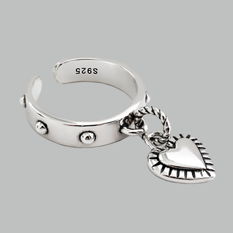 925 Sterling Silber Ringe Für Frauen Männer Bunte Lächeln Gesicht Einfache Trendy Retro Einstellbare Anillos Party Geschenke Feine Zubehör