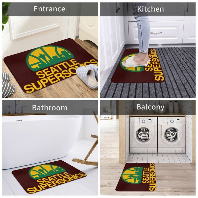 Напольный коврик с логотипом Seattle Supersonics, кухонный ковер, наружный коврик, украшение для дома