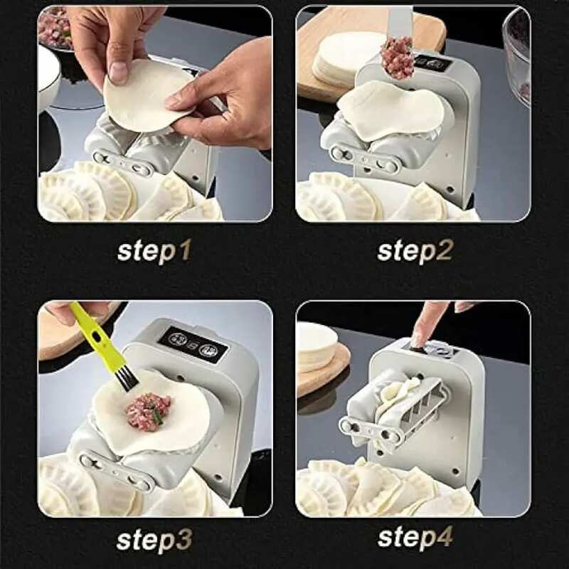 Automatic Electric Dumpling Machine, Home Dumpling Machine, Kitchen Automatic Rapid Prototyping Mold with A Spoon and Brush