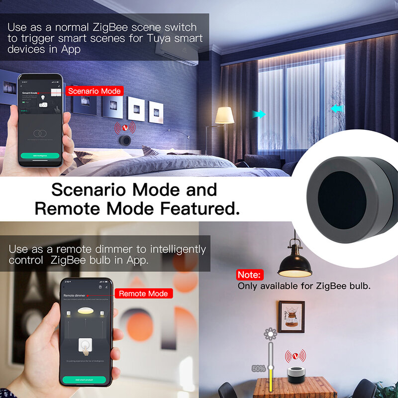 Tuya ZigBee Smart Knob Schalter drehen drücken drahtlose Szene Schalter Taste Controller Smart Life App Steuerung Smart Home für Gateway