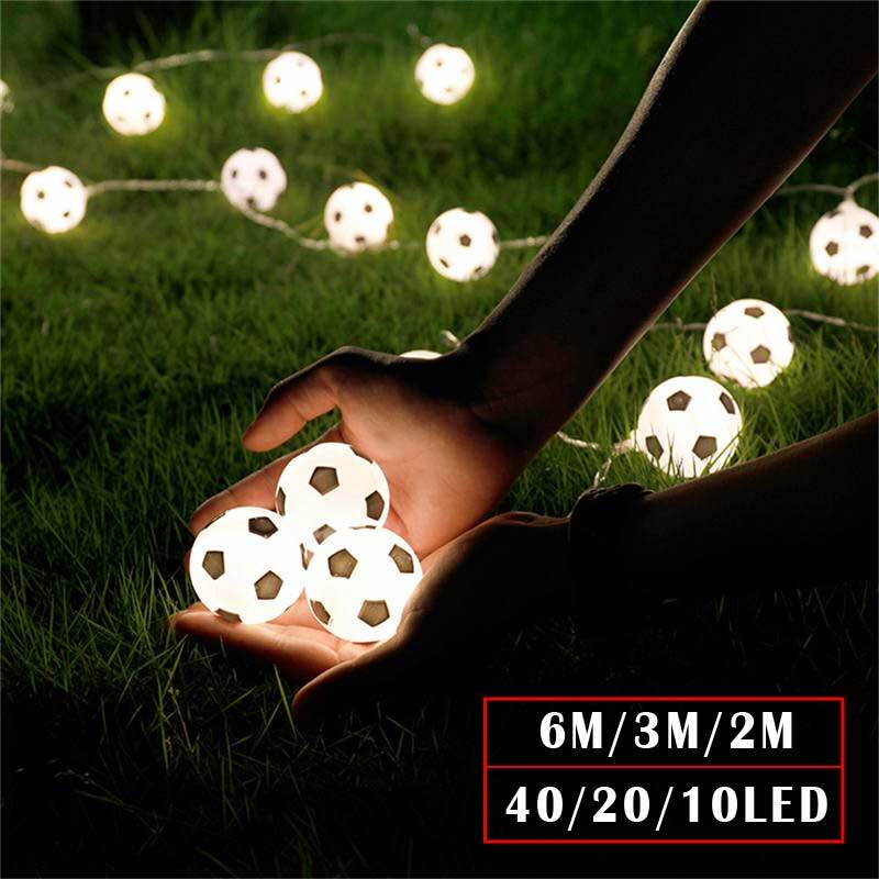 5M Decoration Football Fairy Light Battery USBLED Football String Garland Decoration Bedroom Home Theme Party Christmas