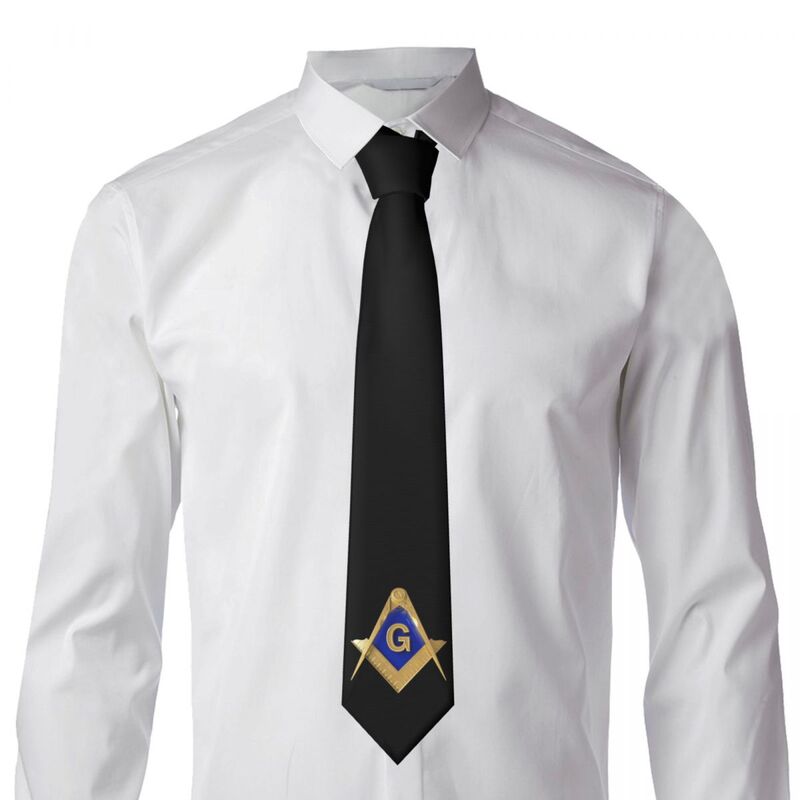 Niestandardowe złote kwadratowy kompas masoński masoński krawat na wesele moda męska jedwabna masoneria