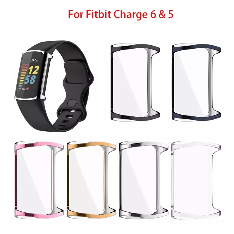 Capa protetora de tela para Fitbit Charge 5 e 6, ultra fino, macio, TPU, capa protetora para Fitbit Charge5, acessórios de relógio