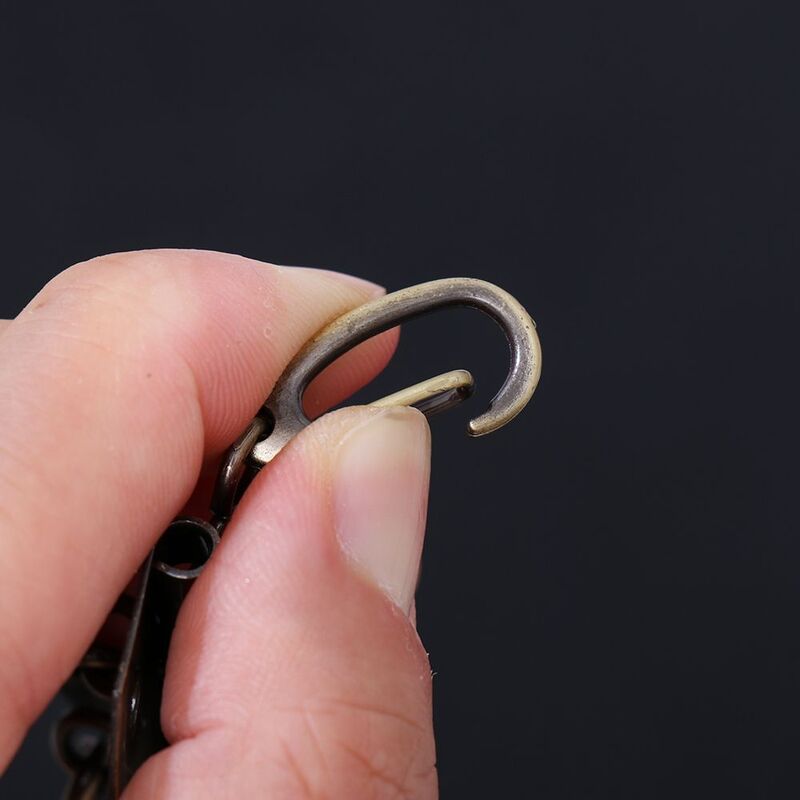 4 buah Kerajinan Kulit logam DIY gantungan kunci baris kunci logam Rivet Hook Patchwork jahit DIY pemegang kunci untuk alat aksesori tas kulit