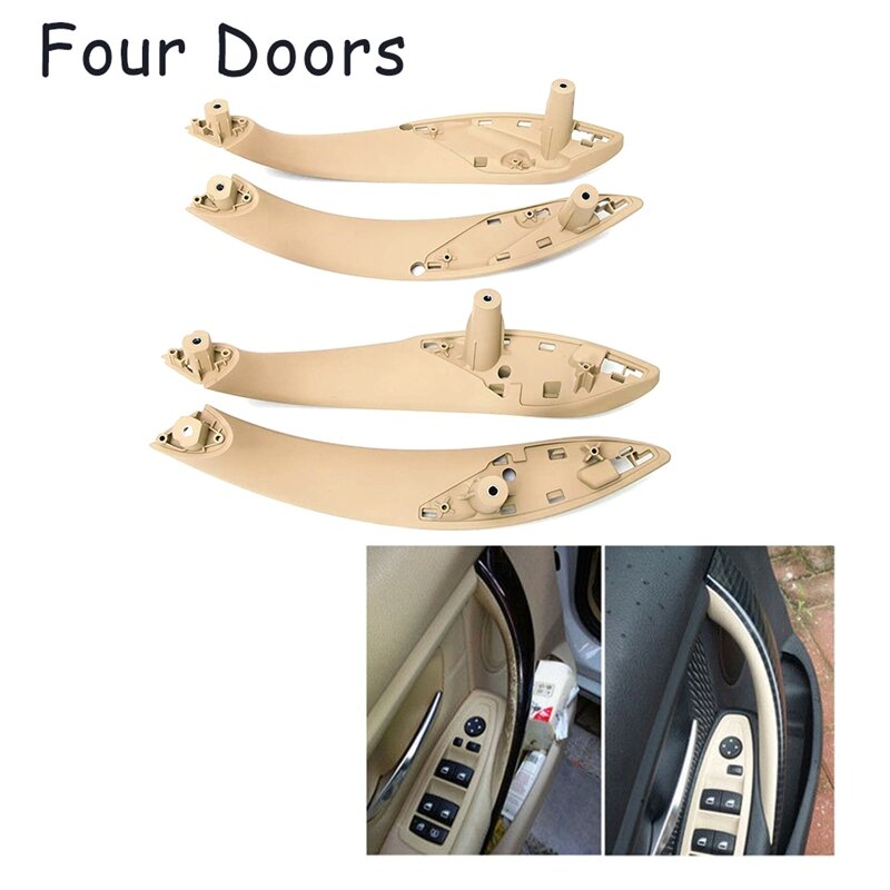 Four Doors Car Interior Door Pull Handle Cover Armrest Bracket for-BMW 3 4 Series F30/F31/F34 F32/F33/F36 2012-18 Beige