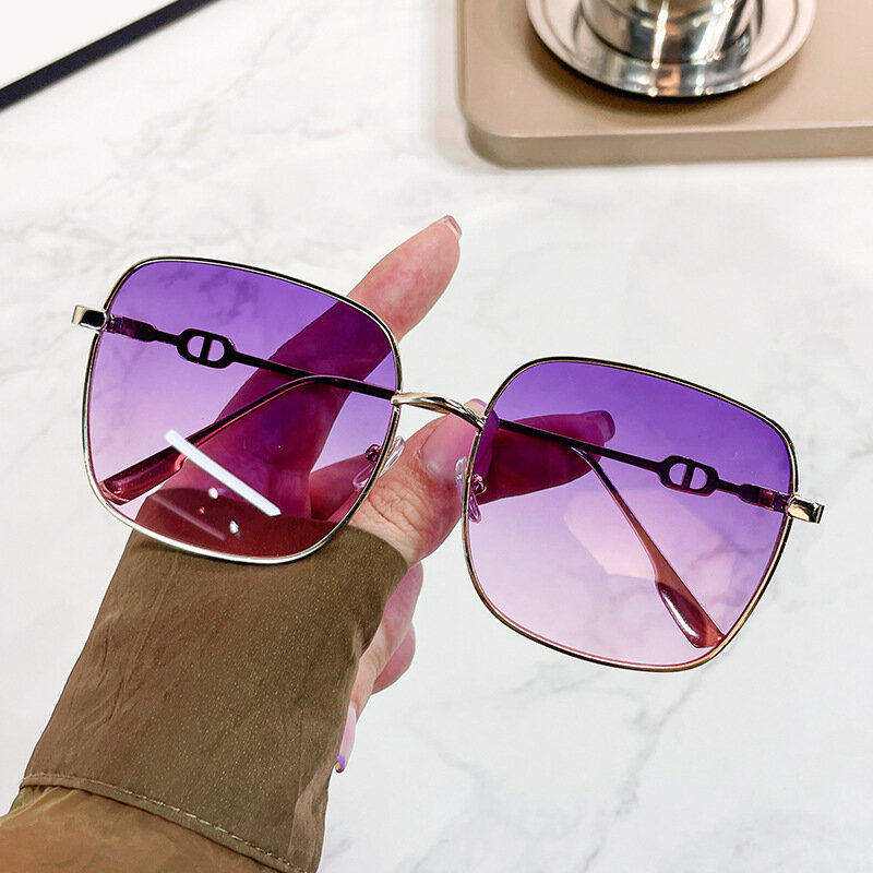 2023 übergroßen Sonnenbrille Mann Frau Mode Randlose Vintage Quadrat Sonne Gläser Brillen Marke Design UV400 Weibliche Shades