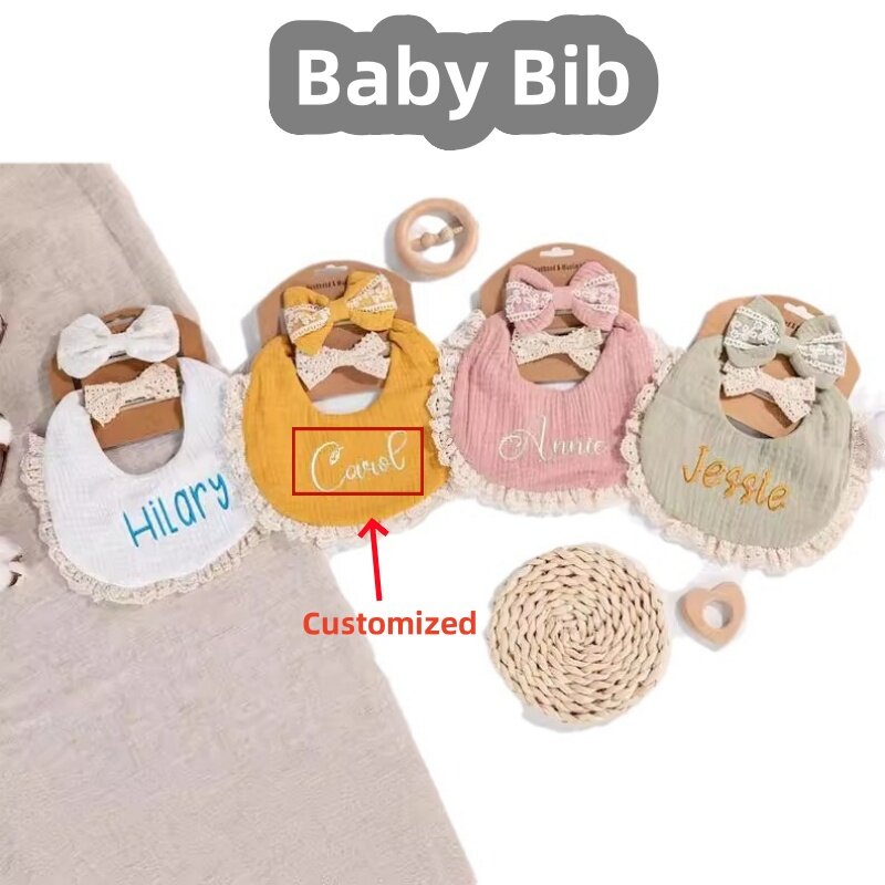 Algodão macio Snap Botão Bib para bebê recém-nascido, cor sólida, acalmar toalhas de apaziguamento, Musselina Burp Alimentação Lenço, Alimentação Drool Bibs