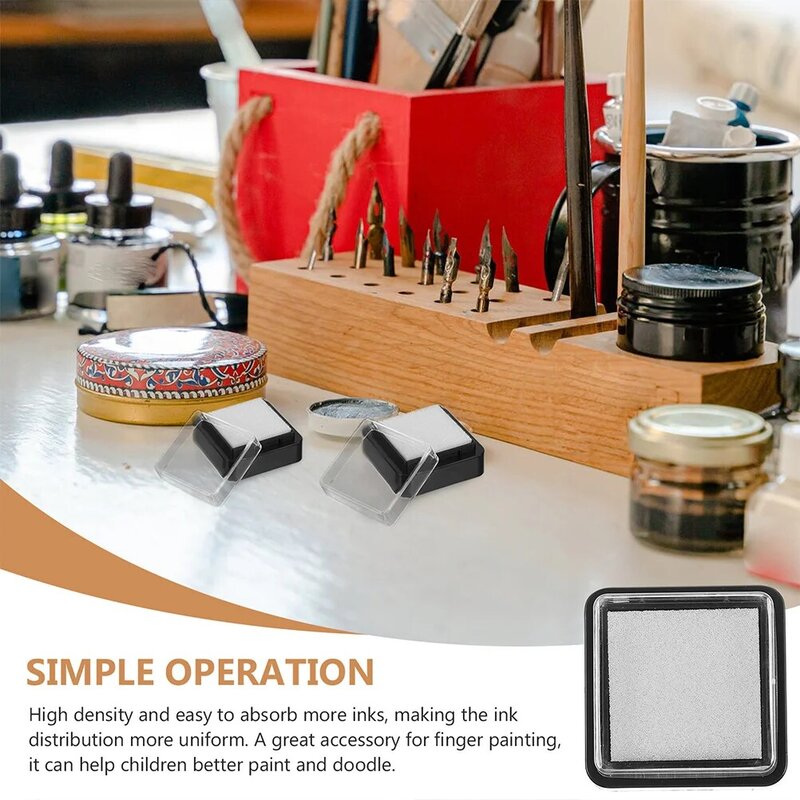 15 Pcs Blank Ink Pad Craft Inkpad Stamp Pads for Classroom Multi-function Sponge DIY