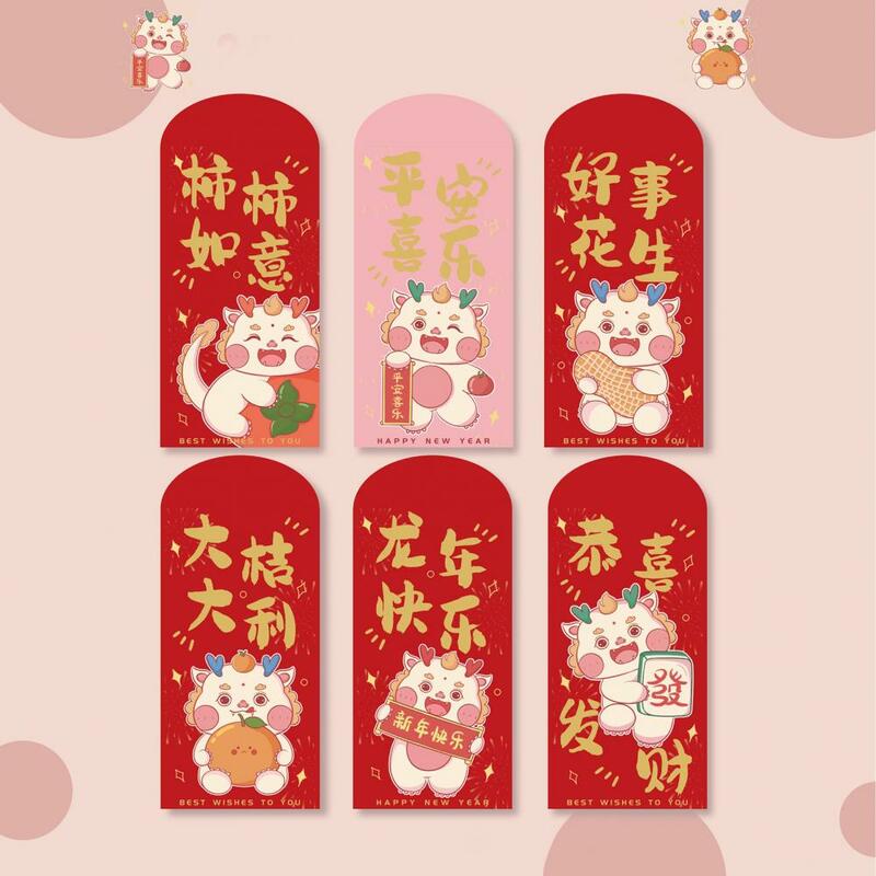 Ano novo chinês tradicional dragão vermelho Envelopes conjunto, decorações festivas do partido, bonito
