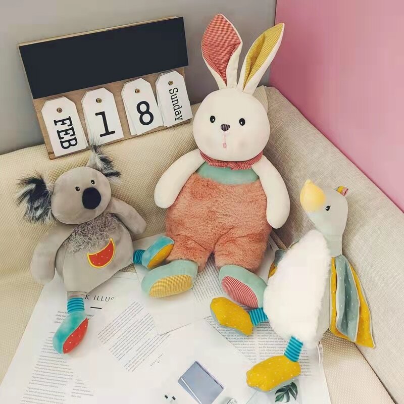 28/40cm Cute Rabbit Plush Toys Kawaii Stuff Amin Goose Dolls Big Bear Hug Pillow PELUCH Gifts Toy For Children Kids Sleepy Dolls