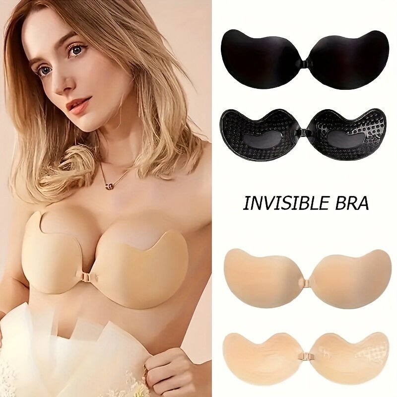 Sutiã invisível pegajoso de silicone para mulheres, push up, levantamento, adesivo, mamilo pastéis, lingerie feminina, acessórios de roupa interior