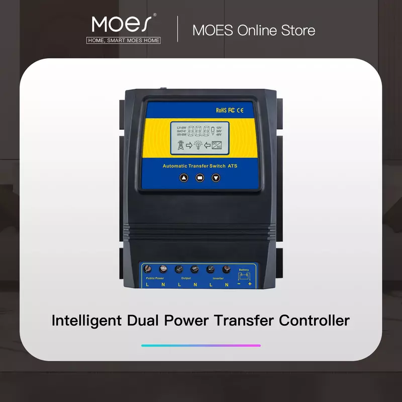 Controlador de carga solar duplo do interruptor de transferência de energia do ats automático para o sistema eólico solar dc 12v 24v 48v ac 110v 220v