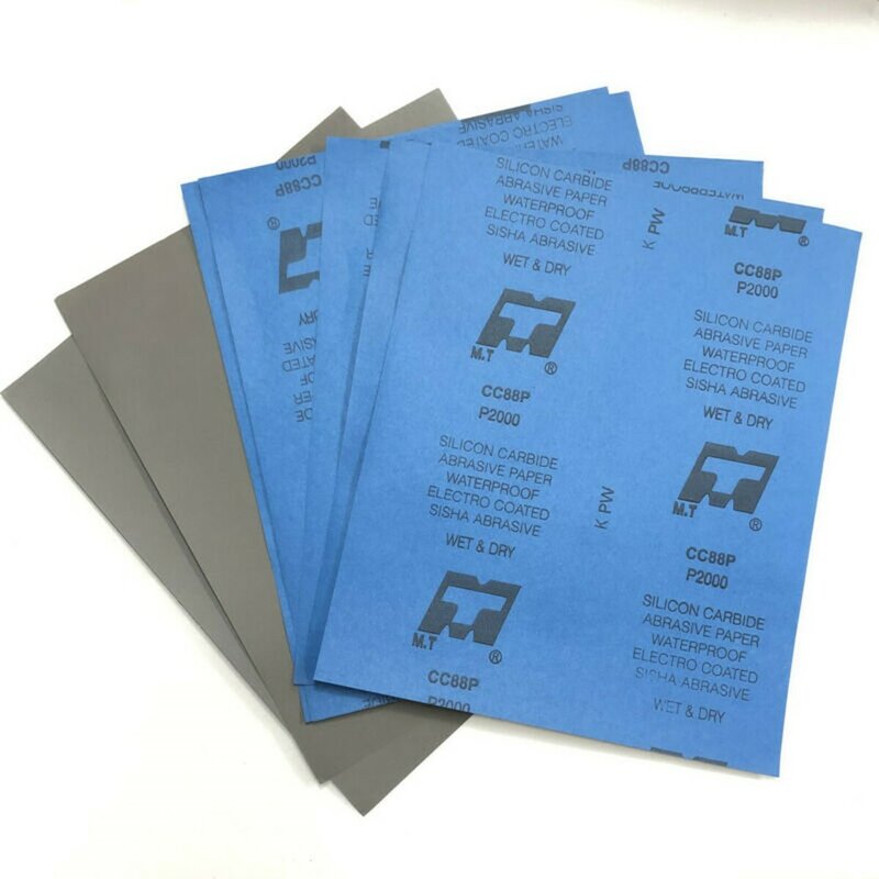 Papier ścierny drobnoziarnisty arkusz papieru ściernego 1 arkusz 1000/2000/5000/7000 żwir mokry/suchy papier ścierny do Metal i tworzywo sztuczne