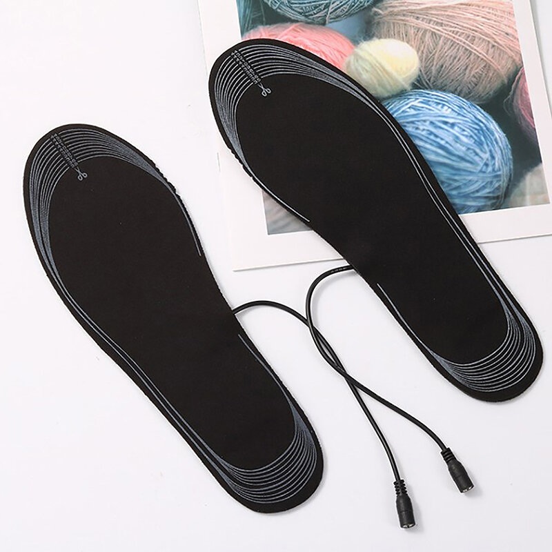 Plantillas calentadas por USB para zapatos, almohadilla calentadora para pies, calcetín, alfombrilla para deportes al aire libre, suela de invierno, 1 par