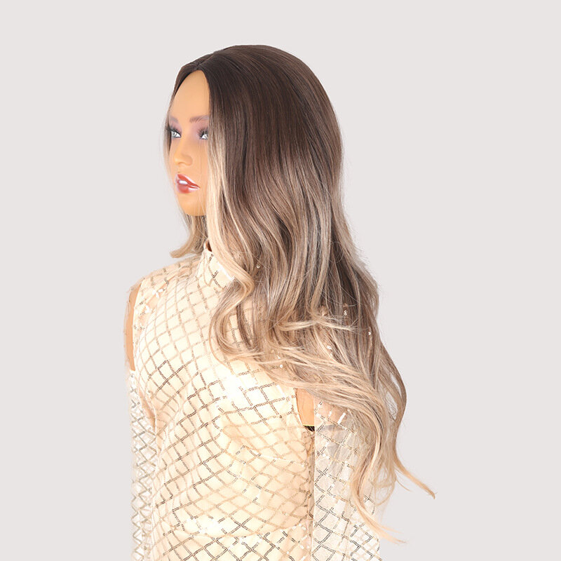 SNQP 70cm peruka z kręconym z długich włosów z centralnym rozstające nowe stylowe włosy peruka dla kobiet codziennie na imprezę Cosplay żaroodporna naturalny wygląd