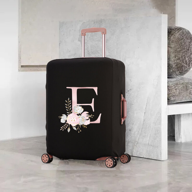 Tampa removível da bagagem do curso, tampa elástica, apropriada para acessórios do curso 18-32 inch, letra rosa e rosa