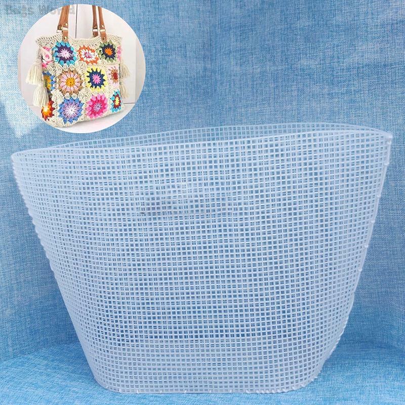 1pc bordado balde saco auxiliar tricô costura tecelagem folha de malha de plástico para diy acessórios artesanal fácil malha ajudante