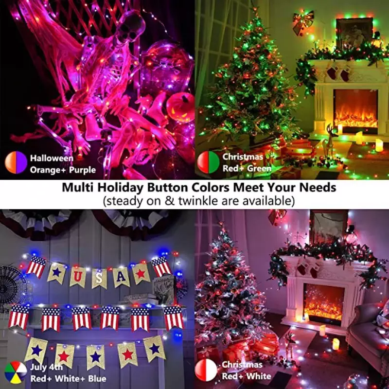 LED String Light Smart WIFI Bluetooth Tuya App Control Outdoor Fairy Lights For Navidad Garland Christmas Holiday Party Decor