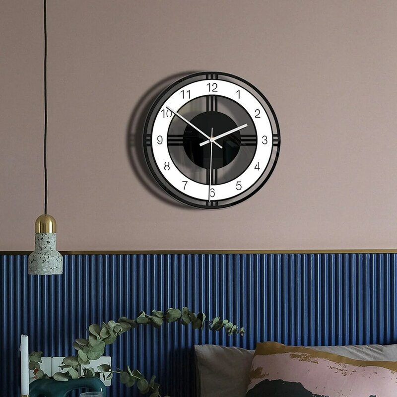 Grande horloge murale silencieuse en acrylique, horloge à quartz à piles, décoration d'intérieur, montre de cuisine, design moderne