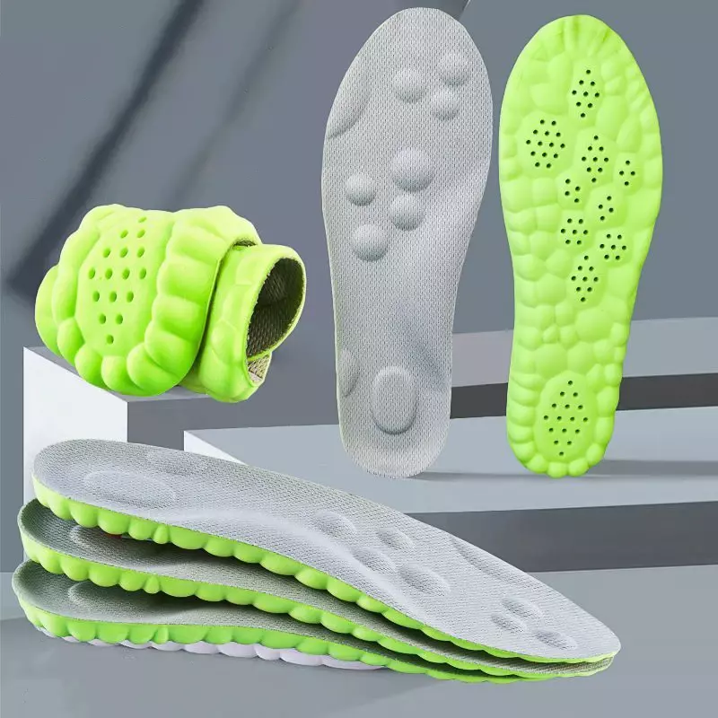 4D амортизирующие стельки, высокоэластичные латексные массажные вставки для обуви, мягкие спортивные дезодорирующие подушки унисекс для бега