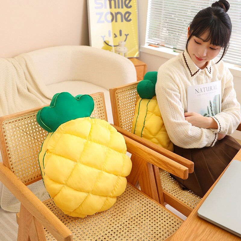New Style  Pineapple Home Throw Pillow Plush Toys Simple Sofa Cushion Office Nap Pillow Yellow Throw Pillow Doll Send Girlfriend