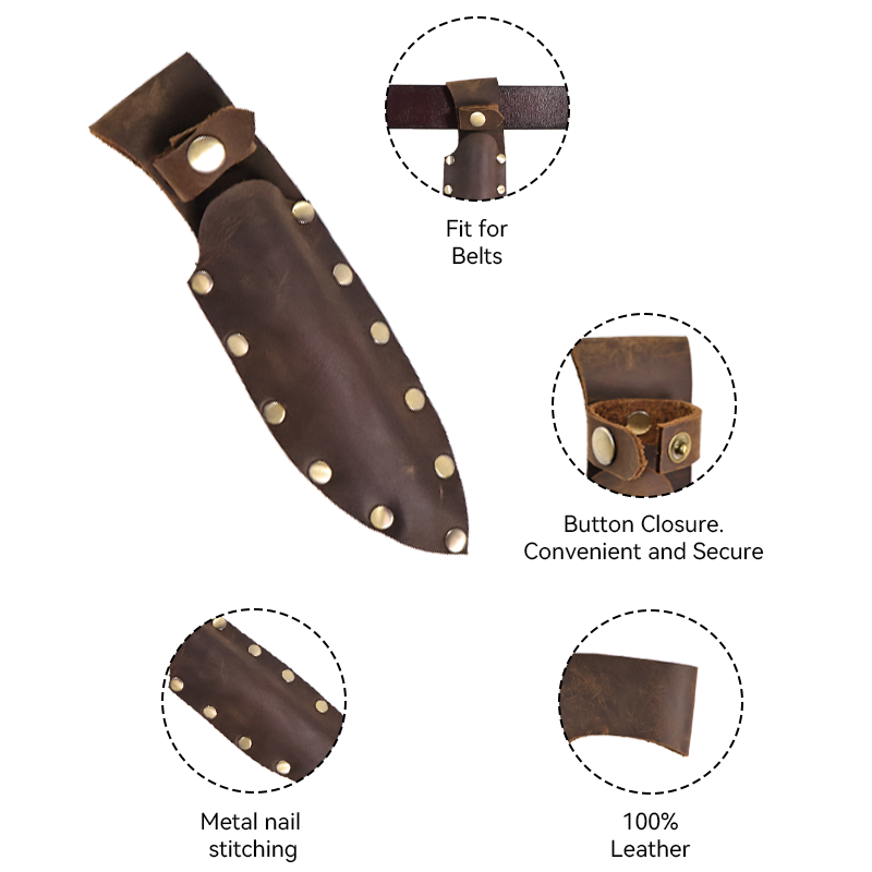1pcVintage Knife Sheath Cover Belt Holder Genuine Leather Waist Bag Tactical Straight Knife Outdoor Hunting Protect Case