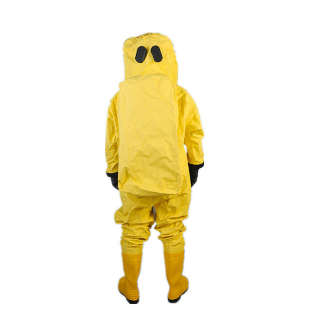 Factory price safety equipment yellow fully enclosed light Level A Liquid-tight type chemical protection suit