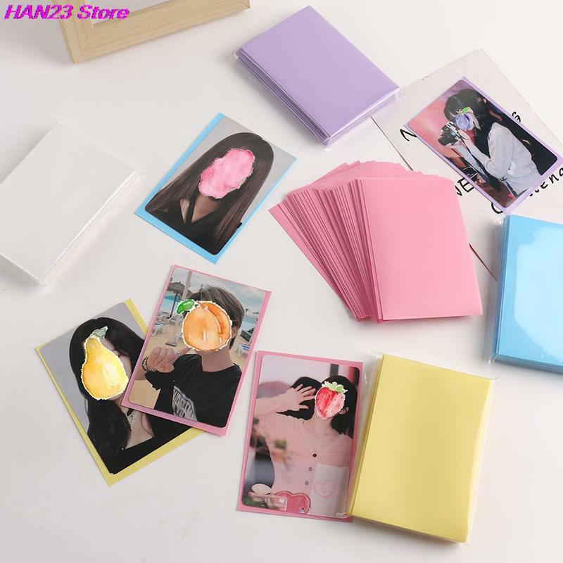 50pcs/pack 6.1cm x 9.1cm Ice Cream Color Card Bag Photocard Sleeves Photo Cards Storage Bag PP Frosted Card Film