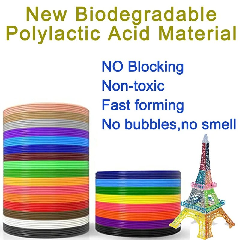 Bolígrafo 3D de plástico de seguridad sin olor para niños, bolígrafo de impresión 3D de color PLA, diámetro de 1,75mm, regalo creativo de cumpleaños y Navidad
