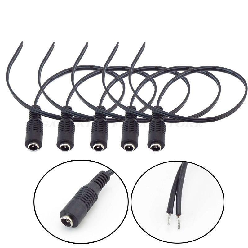 5pcs DC Female Power Cable 12V Plug DC Adapter Cable Plug Connector for CCTV Camera LED Strip Plug 5.5*2.1mm