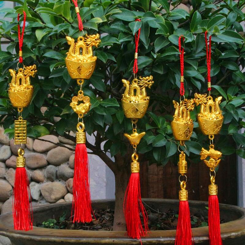 Chiński nowy rok wisiorek w kształcie smoka ozdobiona frędzlami na szczęście bezpieczny ekologiczny wisiorek chiński wisiorek w kształcie smoka zodiaku