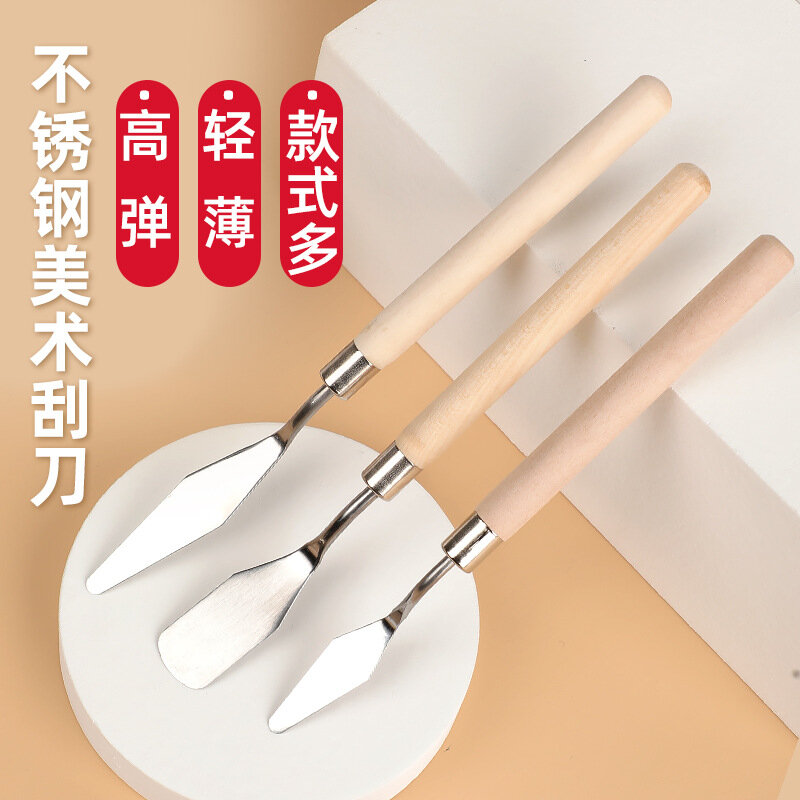 7 Stück Edelstahl Spachtel Gouache Palette Kit Ölgemälde liefert Fine Art Messer Mal werkzeug Set flexible Klingen